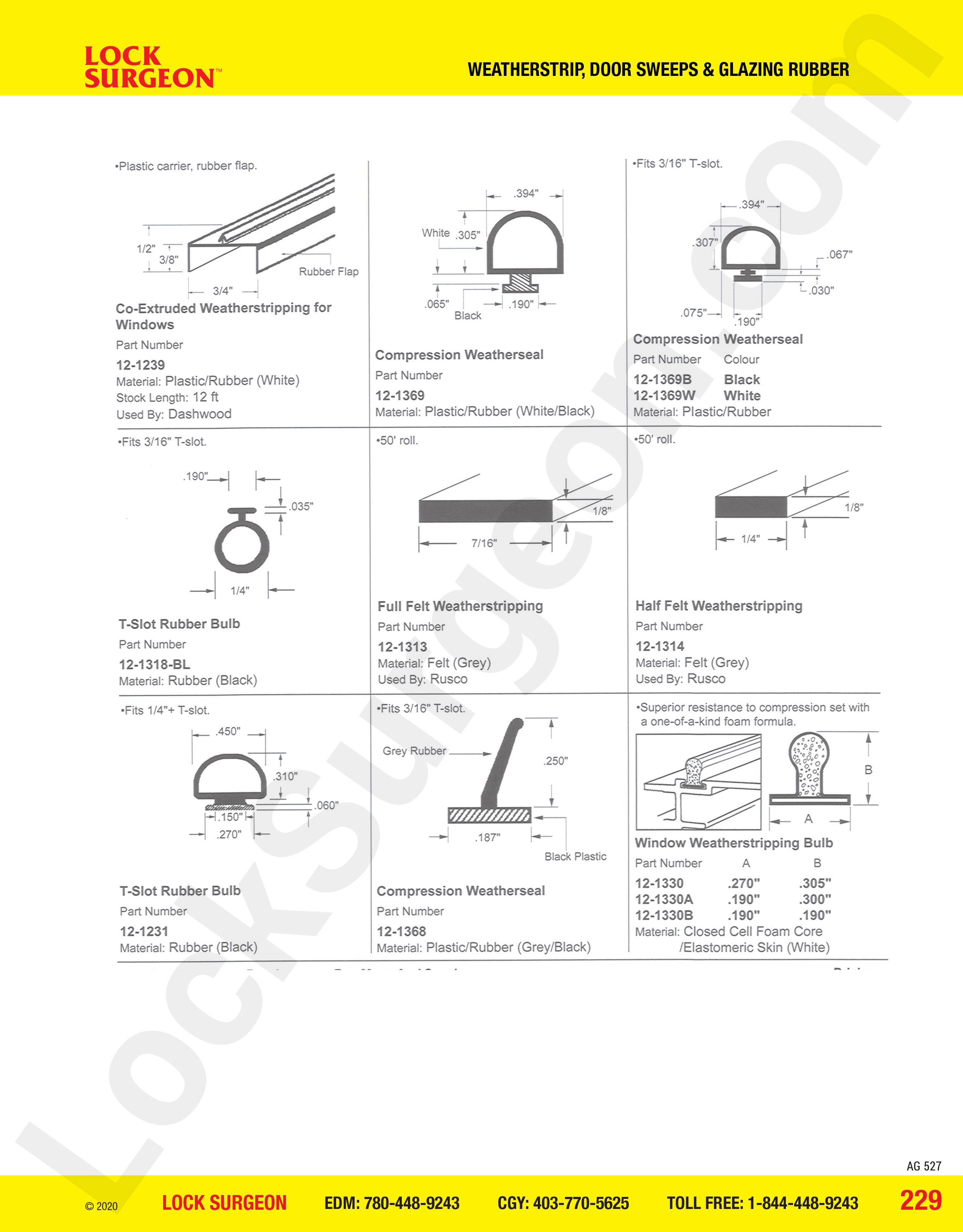 Acheson weatherstrip door sweeps and glazing rubber weatherseal and bulb parts