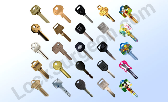 Acheson standard house keys padlock keys security keys novelty keys plastic-head keys trailer keys.