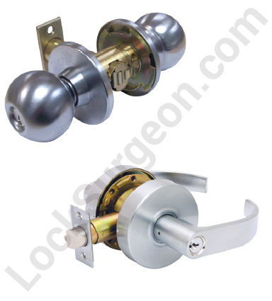 Lock Surgeon Acheson commercial door handle deadbolts in a variety of grades, styles and functions.