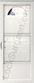 Traditional self-storing screen door & storm doors built to last Acheson.