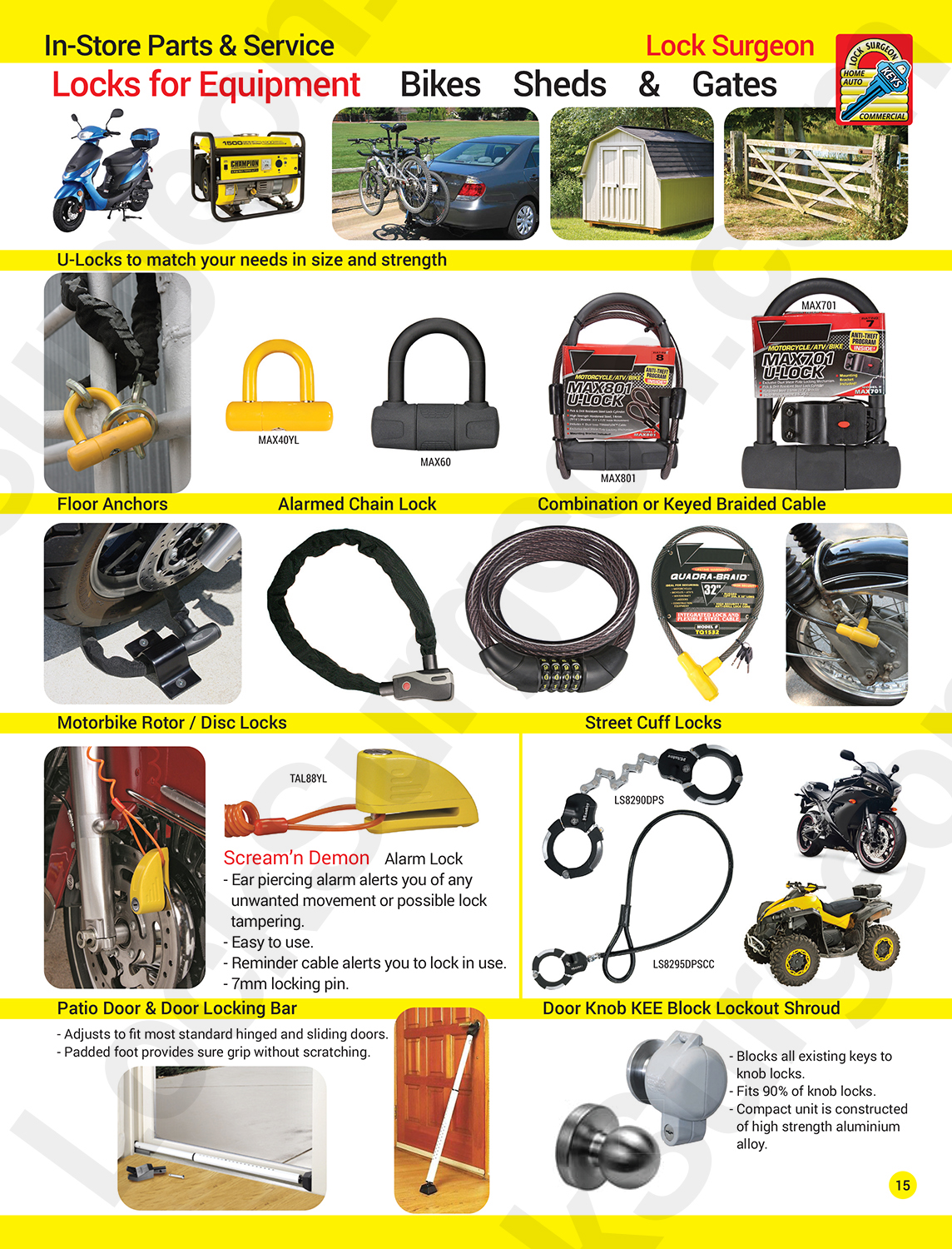 Locks for equipment. U-Locks to match your needs in size and strength in Acheson.