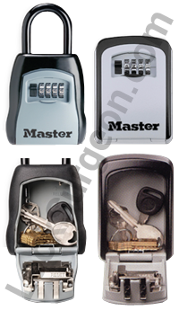 Combination hide-a-key realtor lock box door knob or wall mountable.