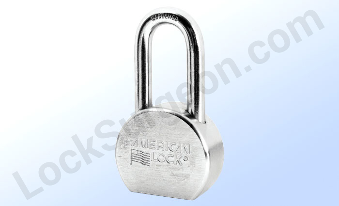 Acheson Lock Surgeon mobile locksmiths sell rekeyable solid stell circular padlocks by American Lock