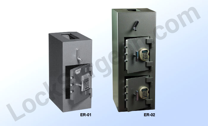 Rotary top-hopper deposit cash management depository safes sold & serviced by Lock Surgeon.