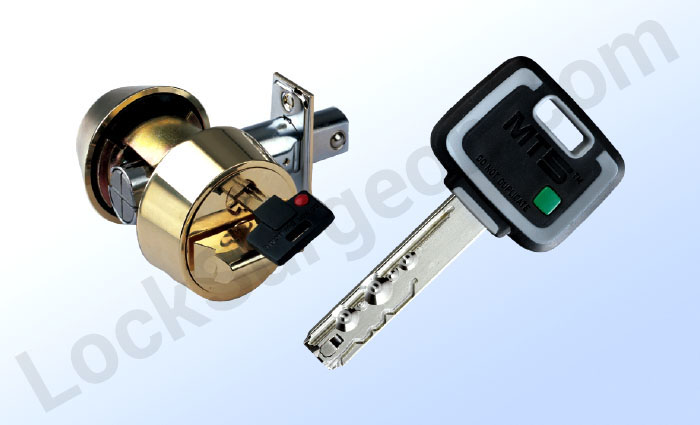 Mul-T-Lock security deadbolats with removable T-turn for added security in doors that have windows.