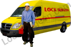 Lock Surgeon fully trained locksmith serviceman and service van.
