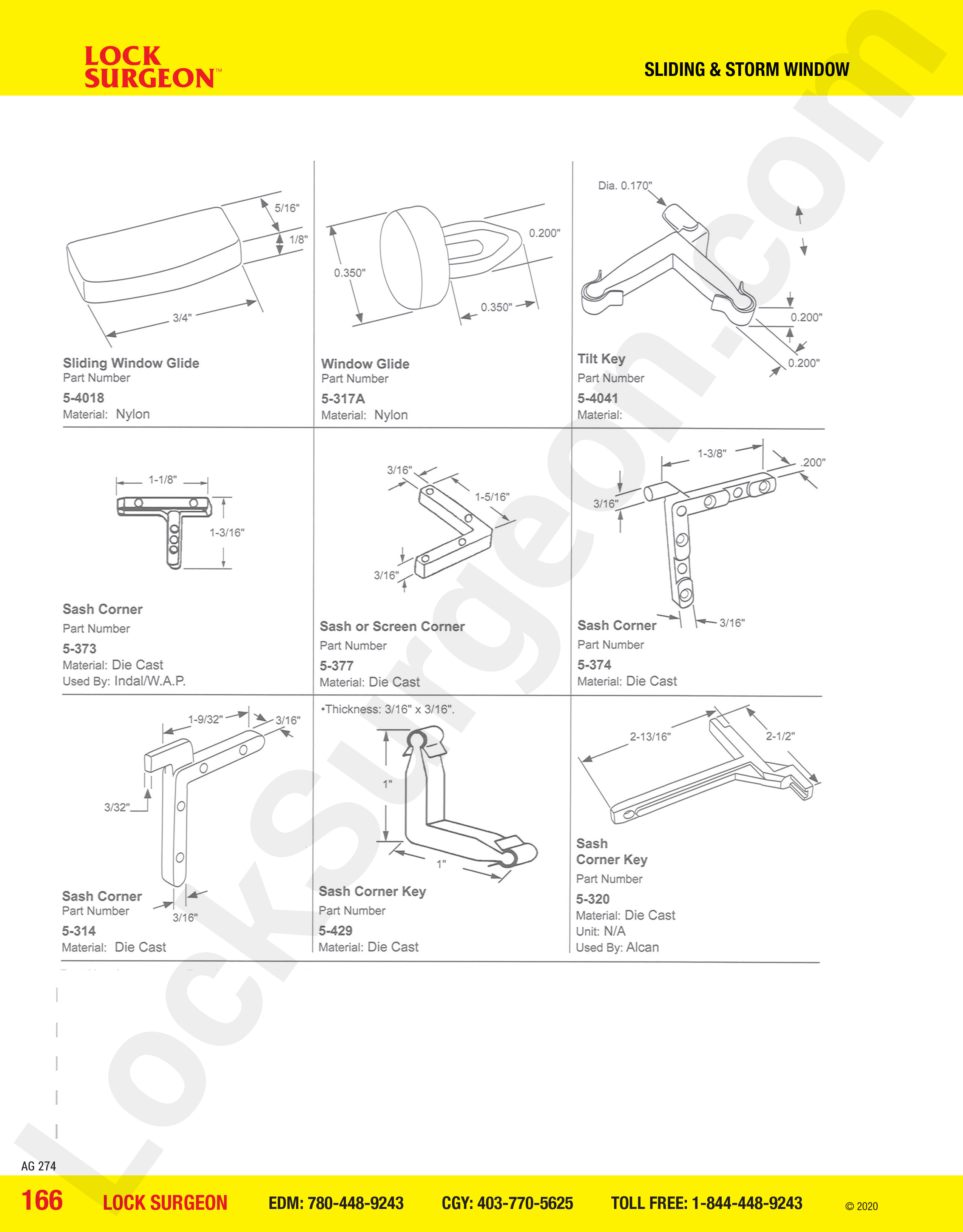 Sliding and Storm Window sash corners