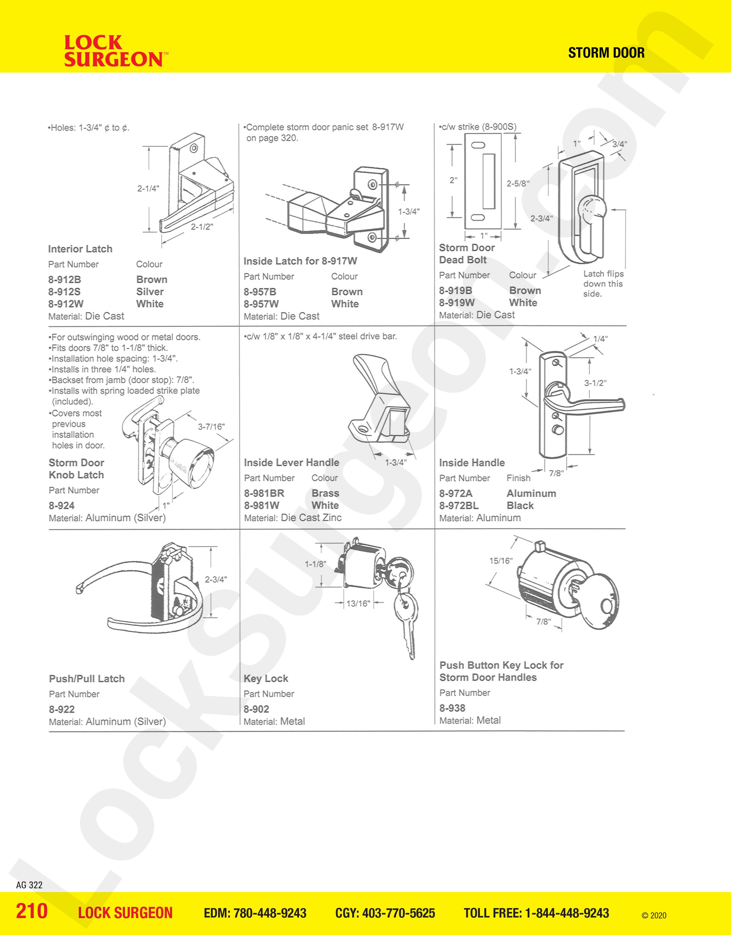 Storm Door latches