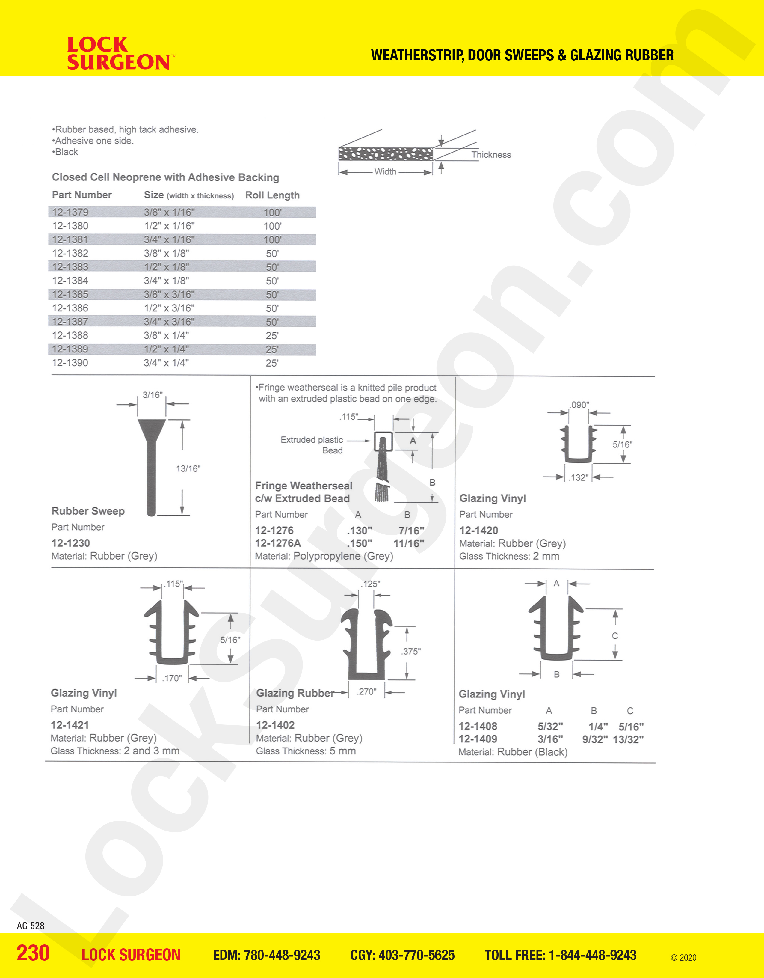 Closed cell neoprene with adhesive backing rubber sweeps fringe weatherseal.