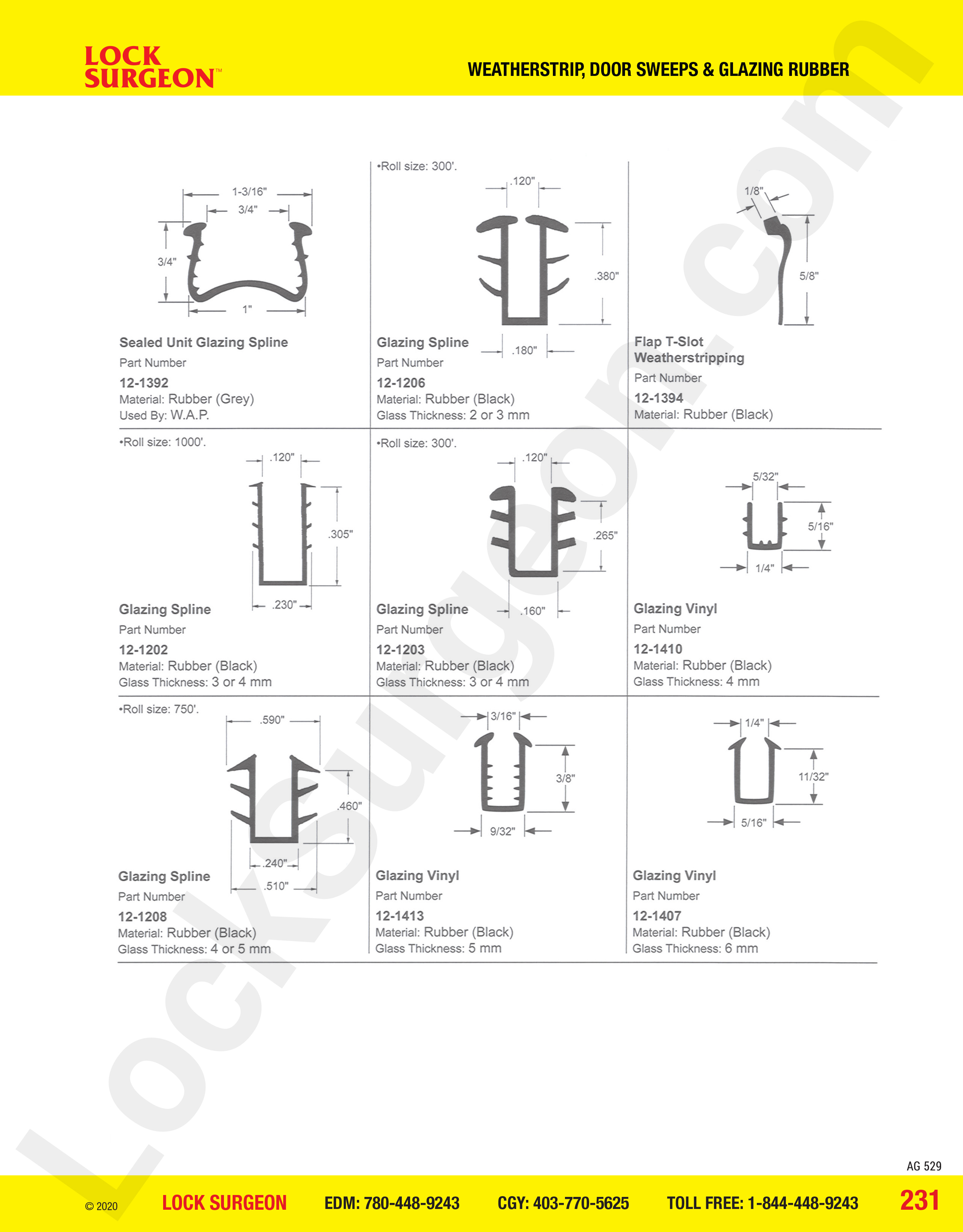 Sealed unit glazing spline & flap t-slot weatherstripping.