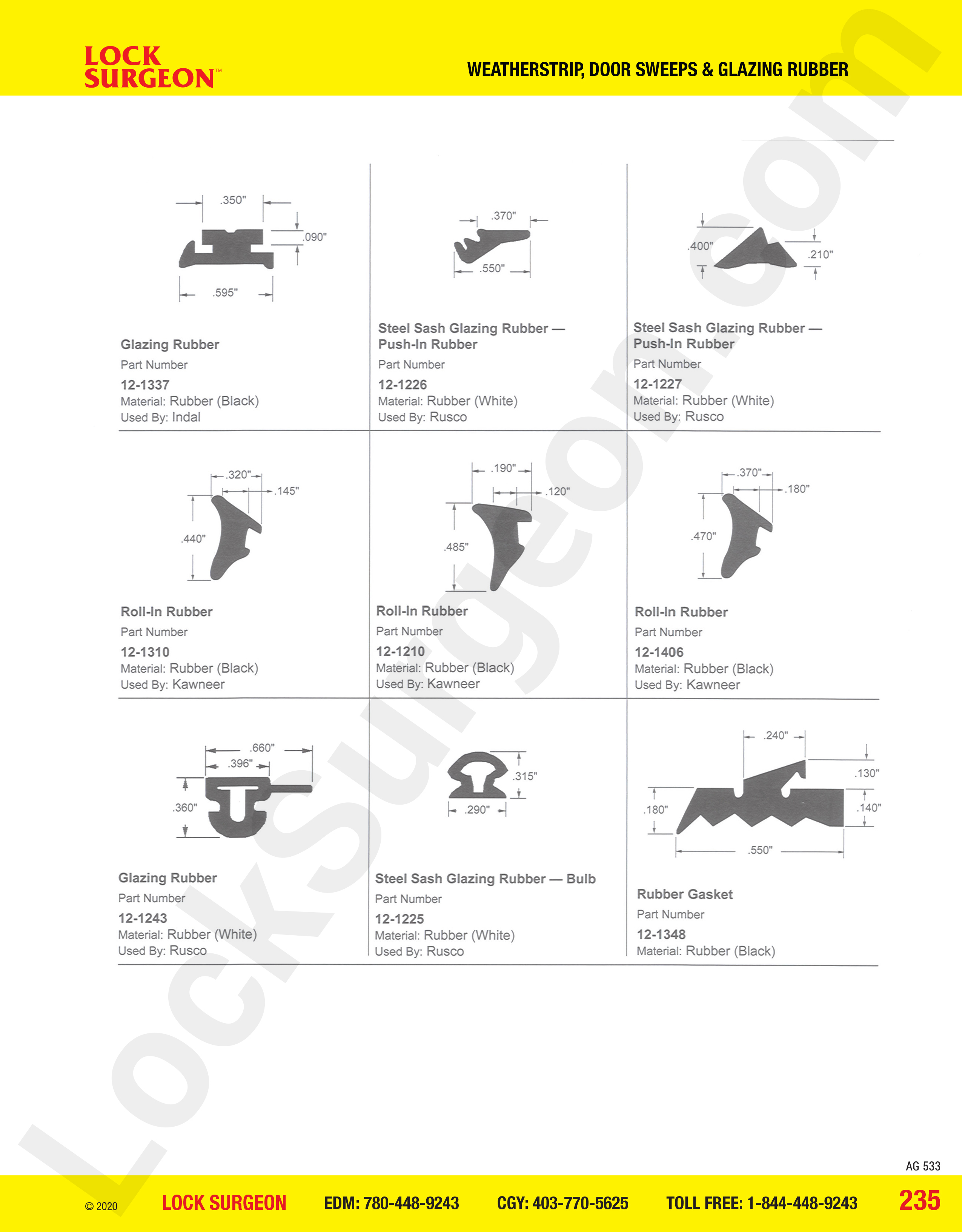 Steel sash glazing & roll-in rubber.