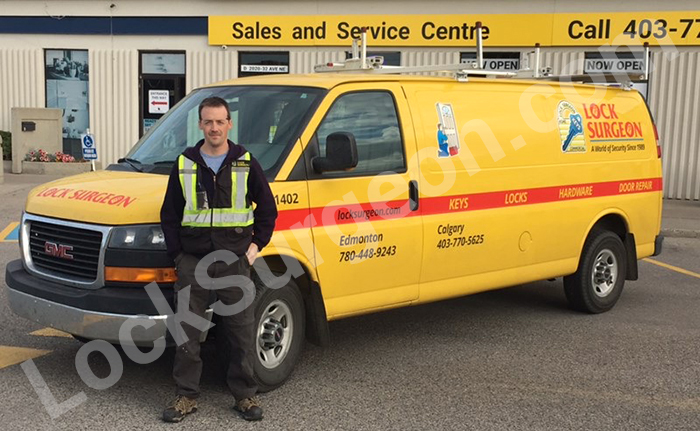 Home handle deadbolt repair calgary mobile service truck and technician.