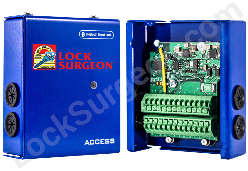 Lock Surgeon bluetooth access control electro-mechanical 12v-24v terminal box.