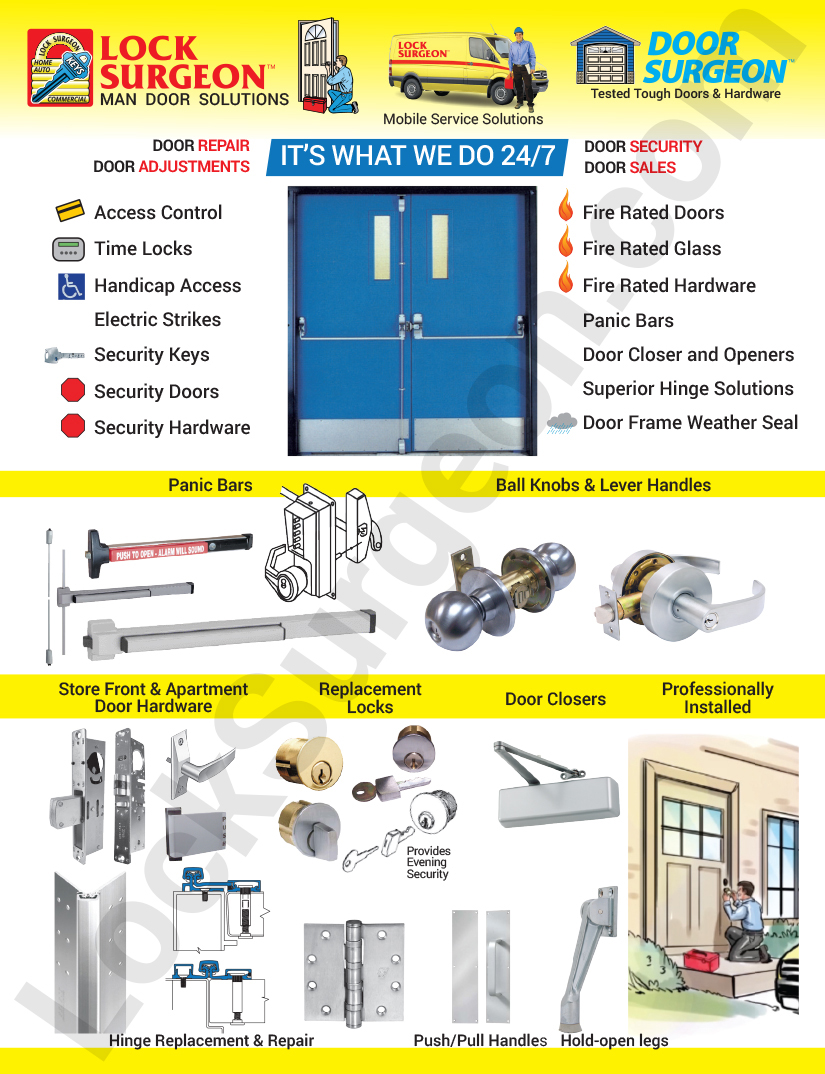 Lock Surgeon Calgary service centre locksmith products and services.