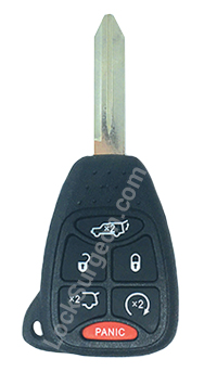six button remote-head vehicle key.