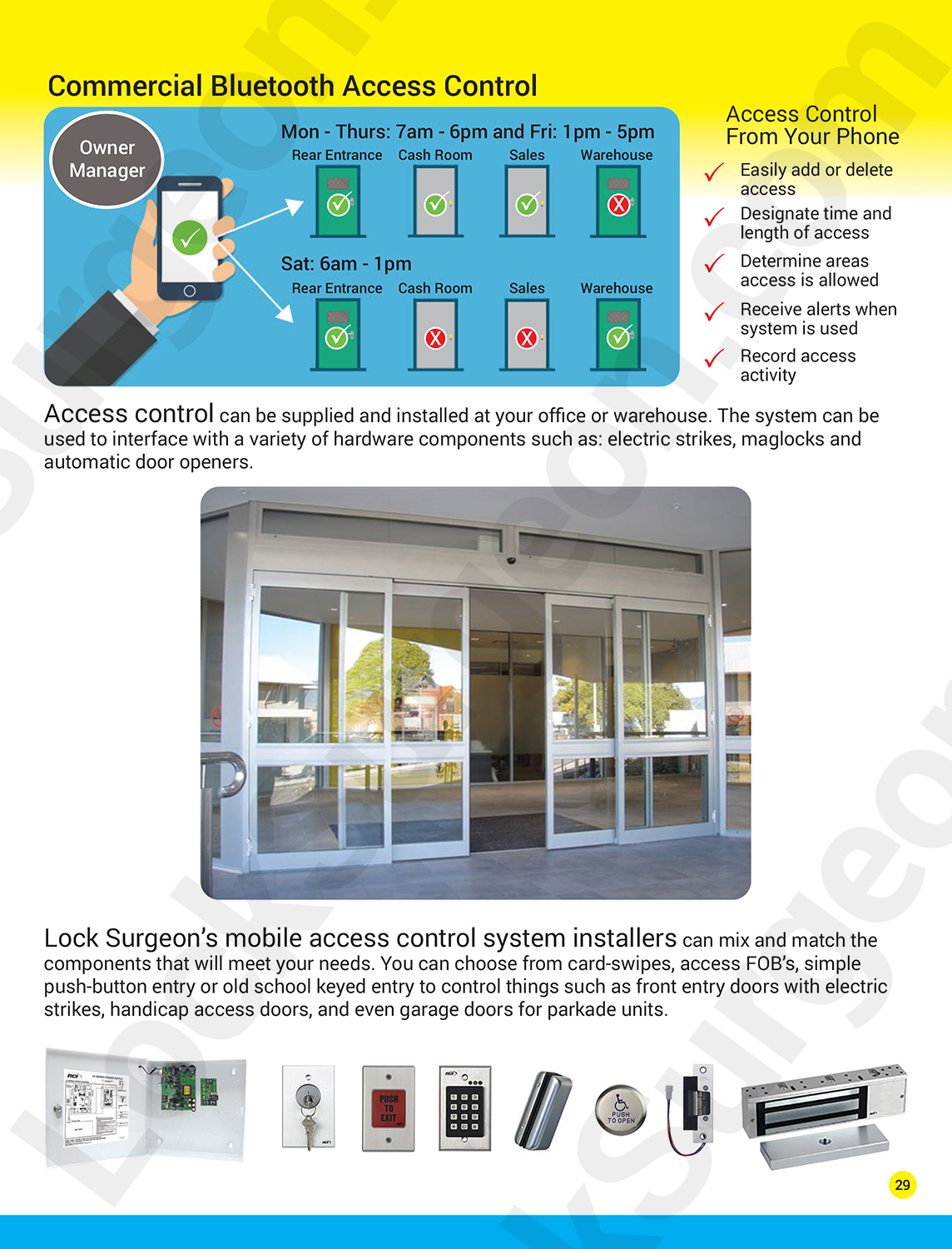 Commercial bluetooth access control supplied & installed at your office or warehouse by Lock Surgeon