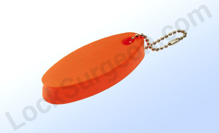 Soft key-float bright orange soft foam key holder floats up to 5 keys easily if dropped in water.