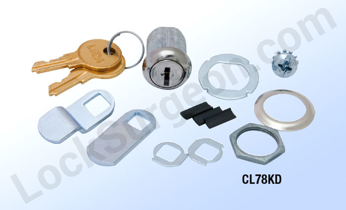 Replacement disk tumbler cam locks with brass keys.