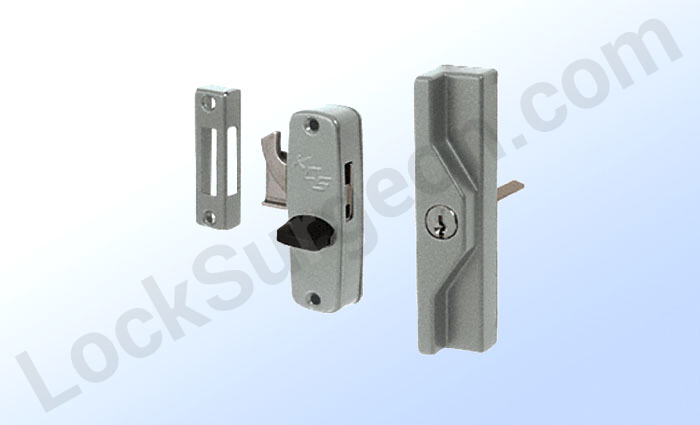 Replacement patio door locks with thumb-turn and key.