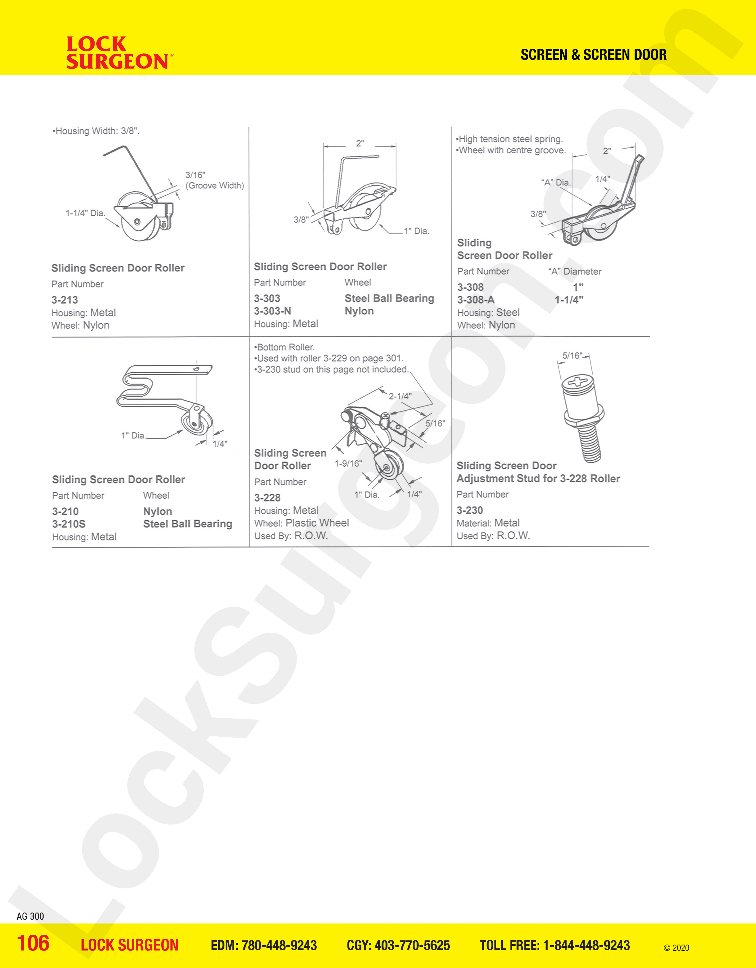 Lock Surgeon Edmonton South Screen Door sliding screen door rollers nylon steal or plastic wheels.