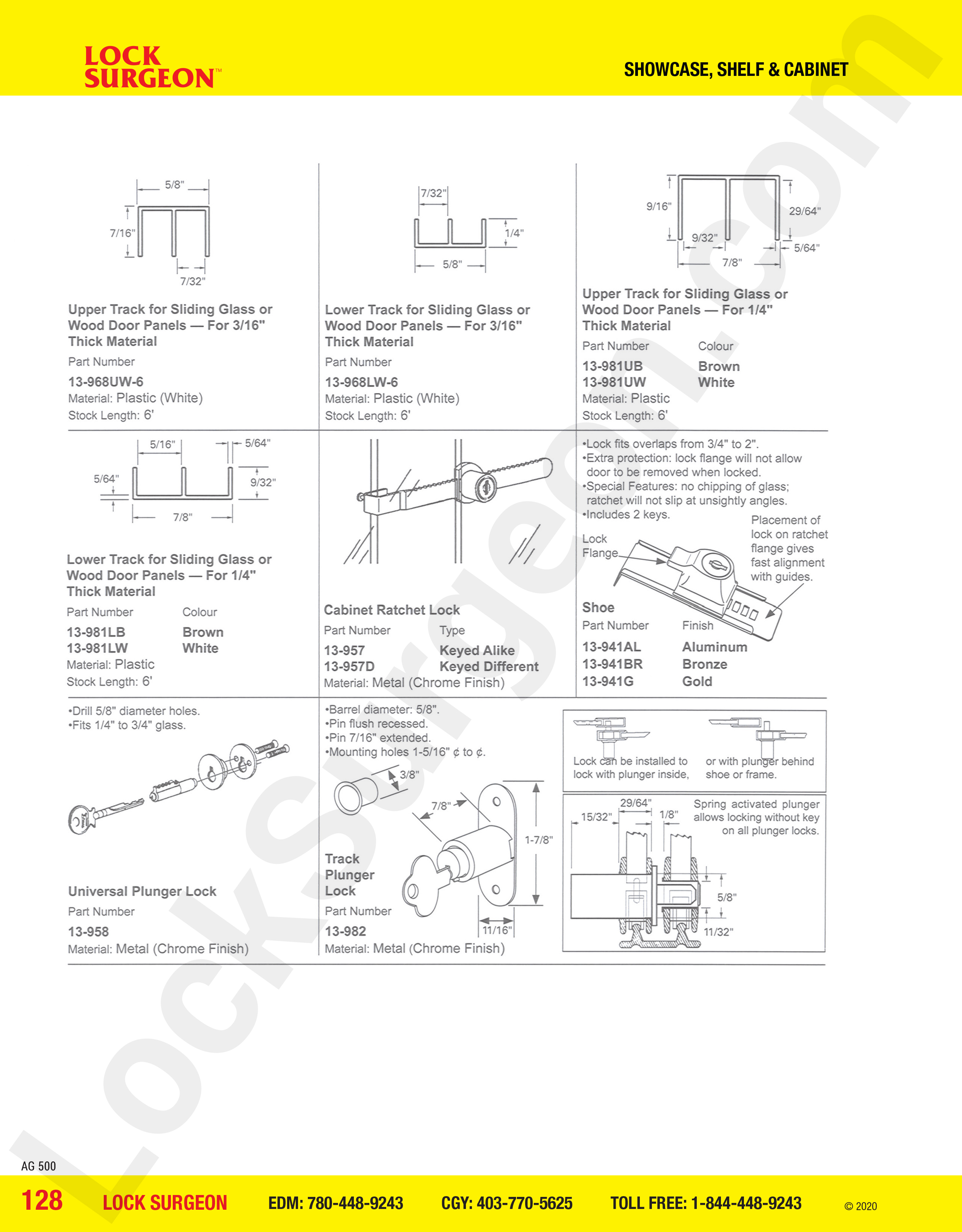 Showcase shelves & cabinet parts for sliding glass or wood door panels Lock Surgeon Edmonton South.