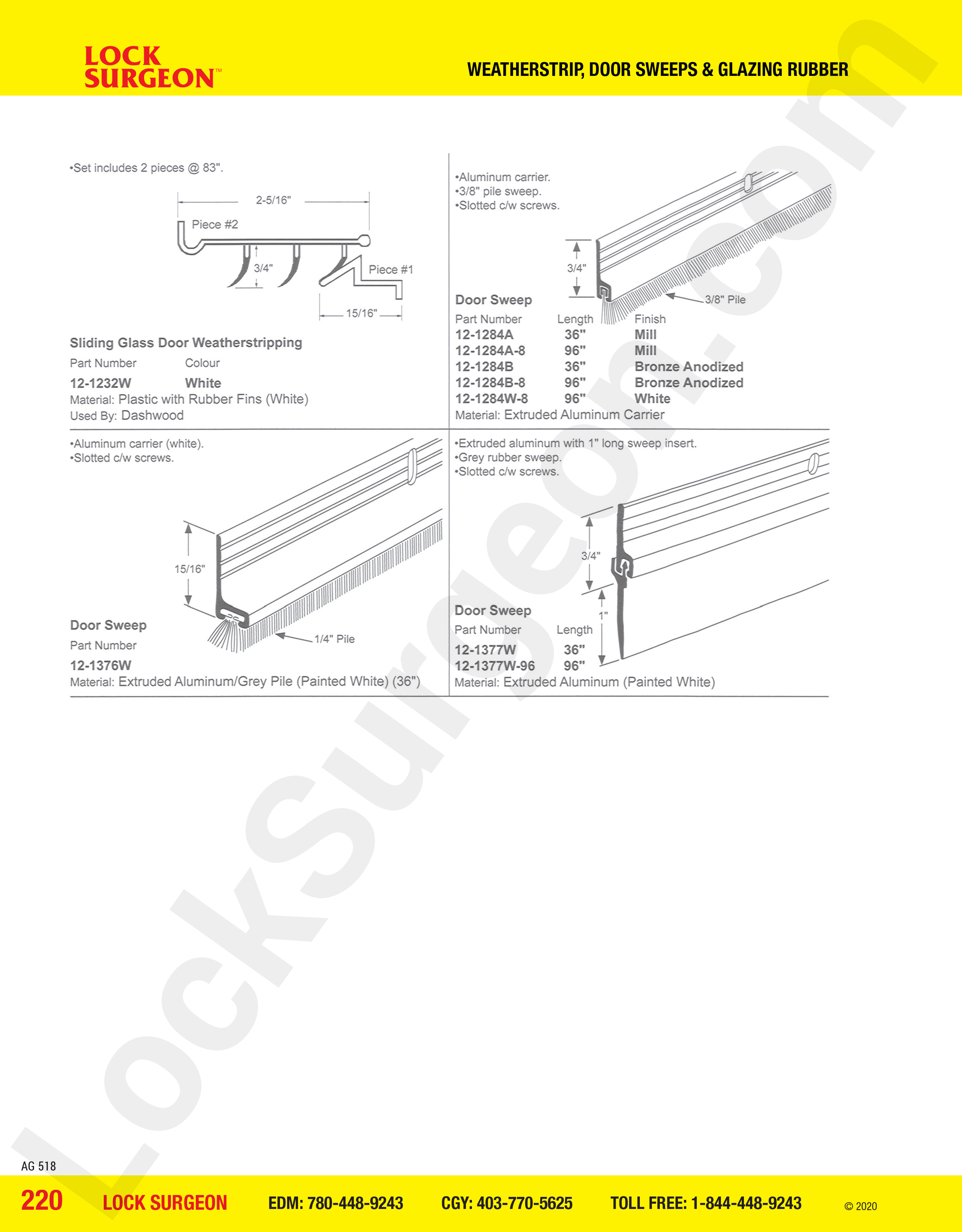 South Edmonton Lock Surgeon replacement door sweep & door weatherstripping.