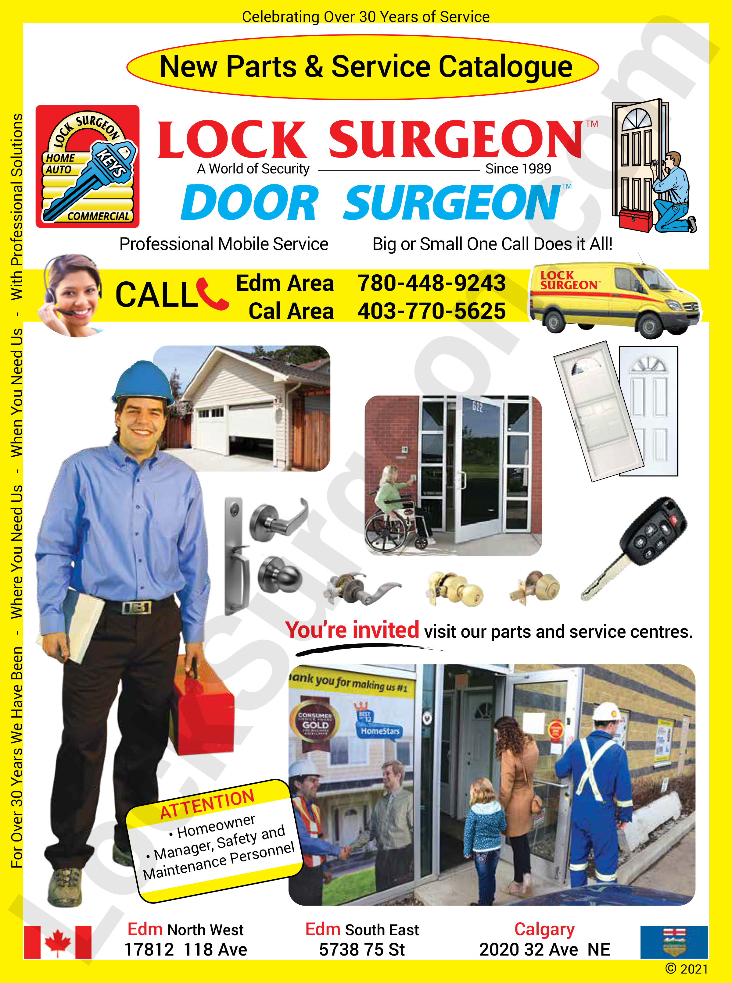 Lock Surgeon Edmonton South Provide On-Site Mobile Service & Parts as well as In-Shop Locksmith.