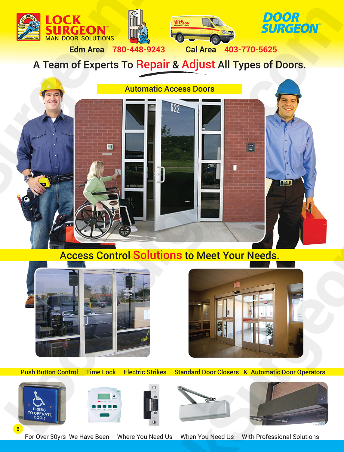 Lock Surgeon automatic access doors & access control solutions for commercial industrial doors.