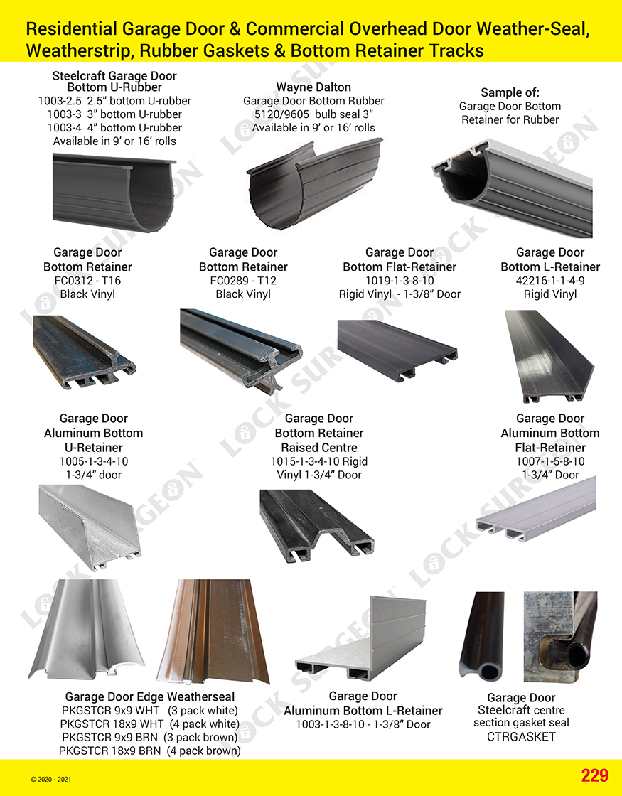 Edmonton South residential garage commercial overhead door weatherseal weatherstrip rubber gaskets.