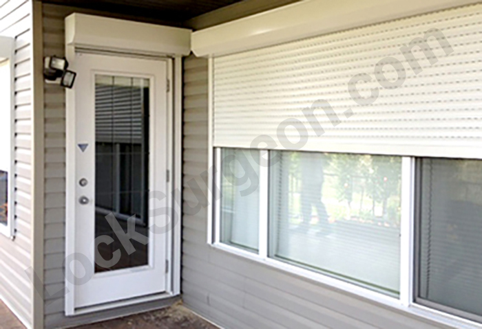 Lock Surgeon Edmonton South install roll shutters for complete window & storefront door protection.