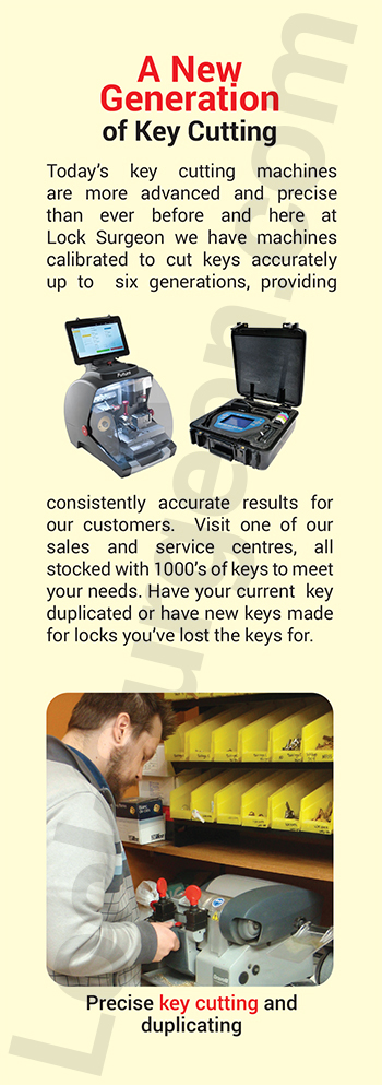 Lock Surgeon Edmonton South has the latest advanced & precise tools and equipment for key cutting.