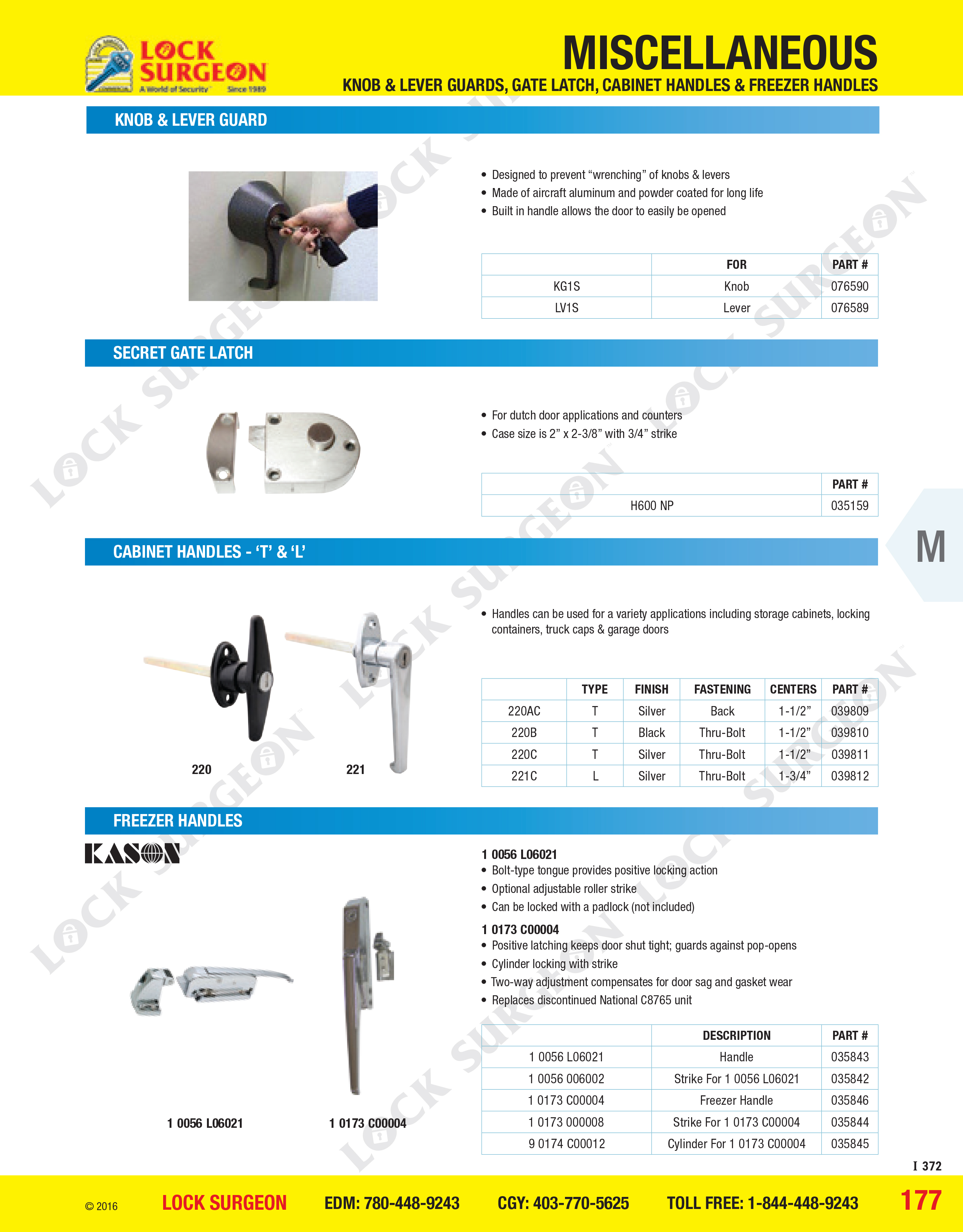 Knob & lever guard secret gate-latches cabinet handles freezer handles Lock Surgeon Edmonton South.