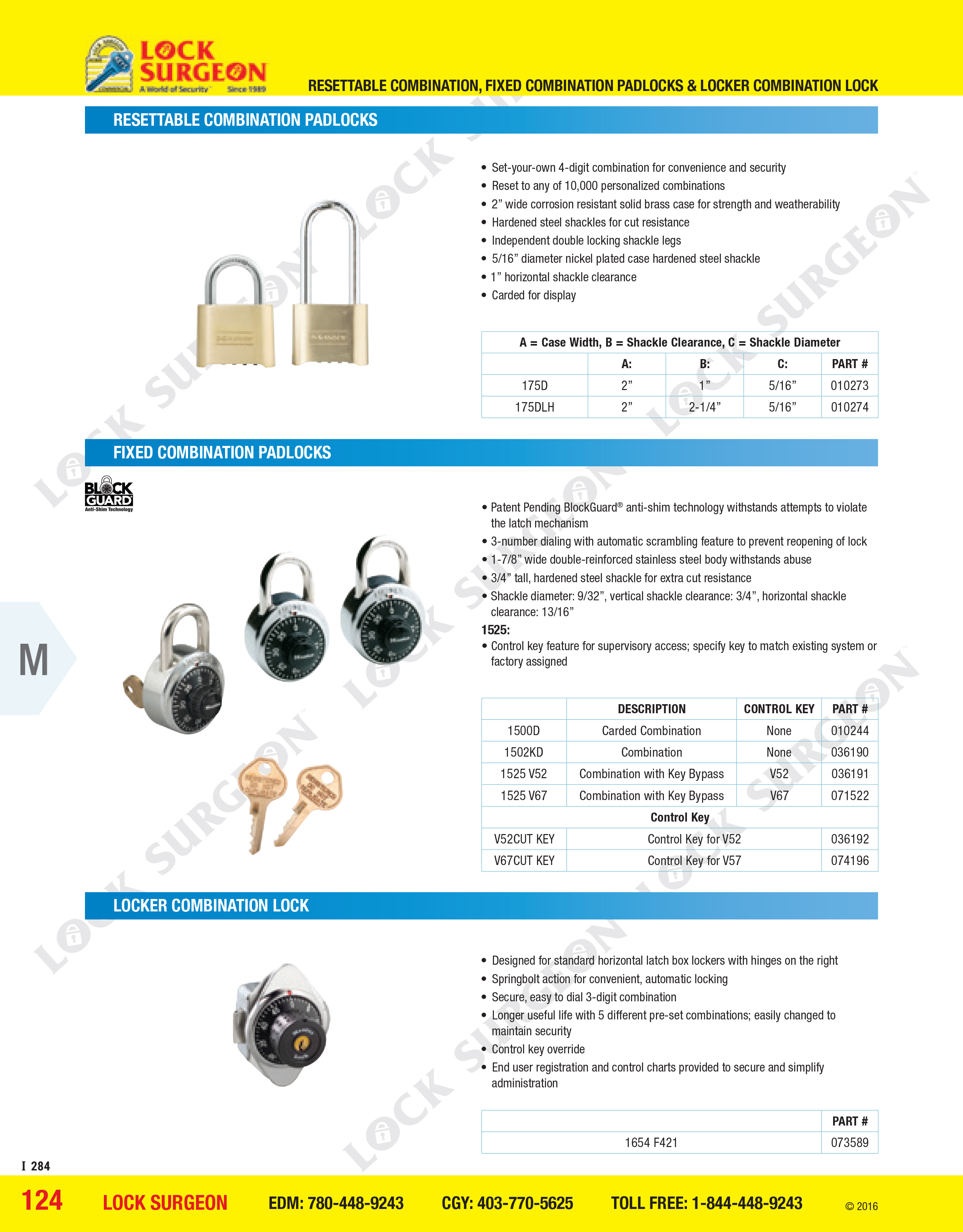 Lock Surgeon Resettable combination padlocks, fixed combination padlocks, locker combination locks.