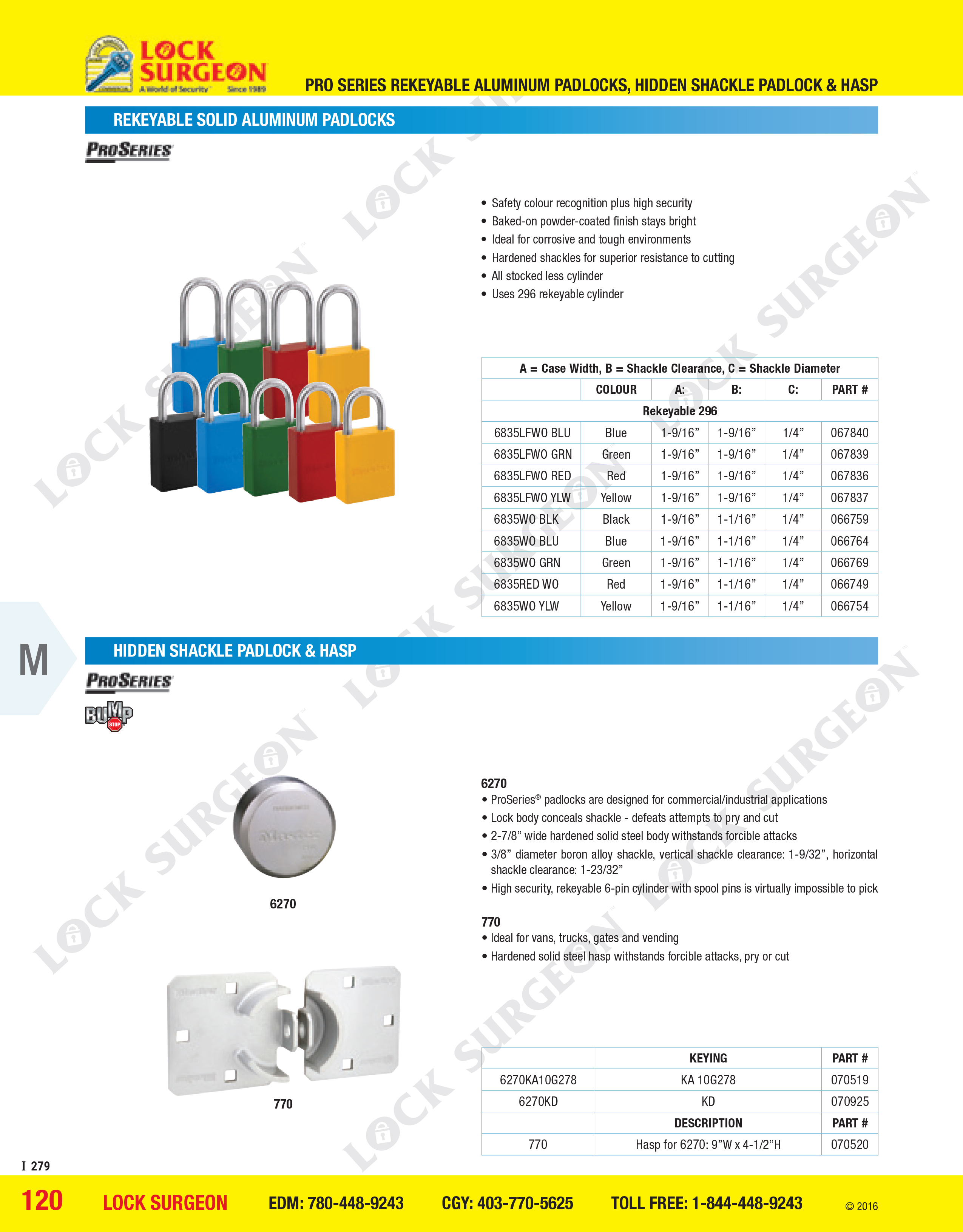 Rekeyable solid aluminium padlocks, Hidden shackle padlock Hasp sold at Lock Surgeon Edmonton South.