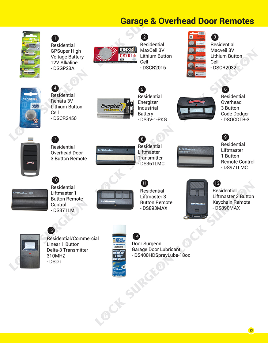 Lock Surgeon replacement remotes for commercial and residential garage door openers Edmonton.