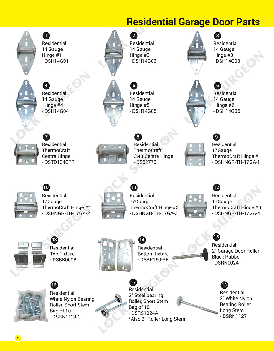 Edmonton Lock Surgeon residential garage door parts.