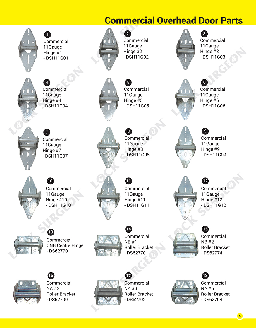 Lock Surgeon replacement parts for commercial garage doors Edmonton.