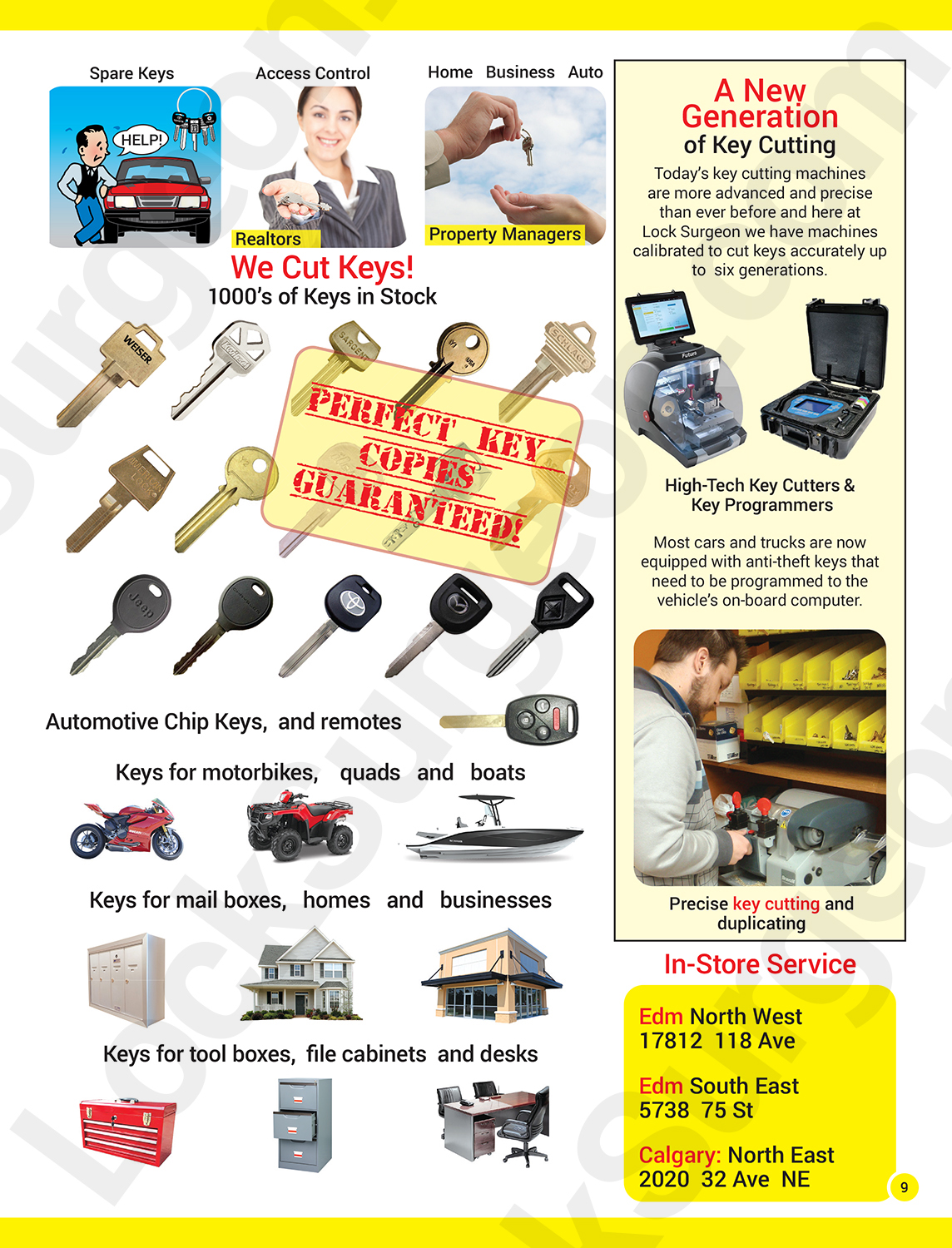 1000s of keys in stock ready to be copied & cut exact copies for home buisiness or automotive.