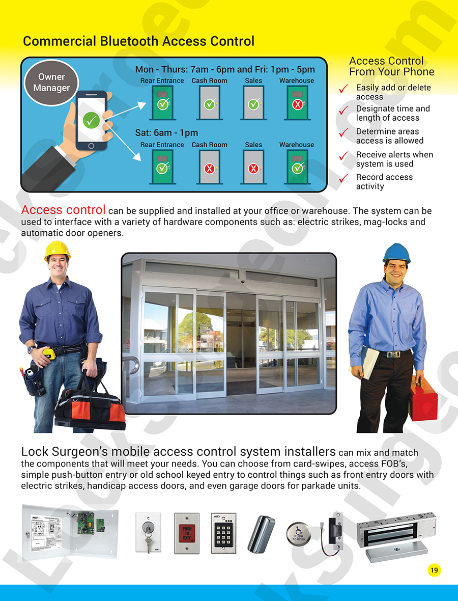 Commercial bluetooth access control supplied & installed at your office or warehouse by Lock Surgeon