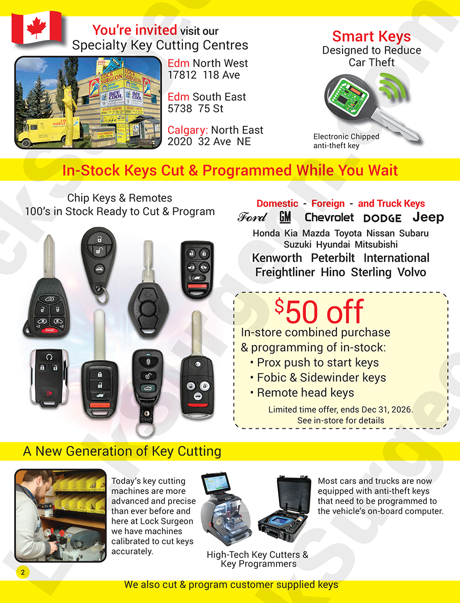 In stock automotive keys chip keys remotes cut and programmed for a variety of makes and models.