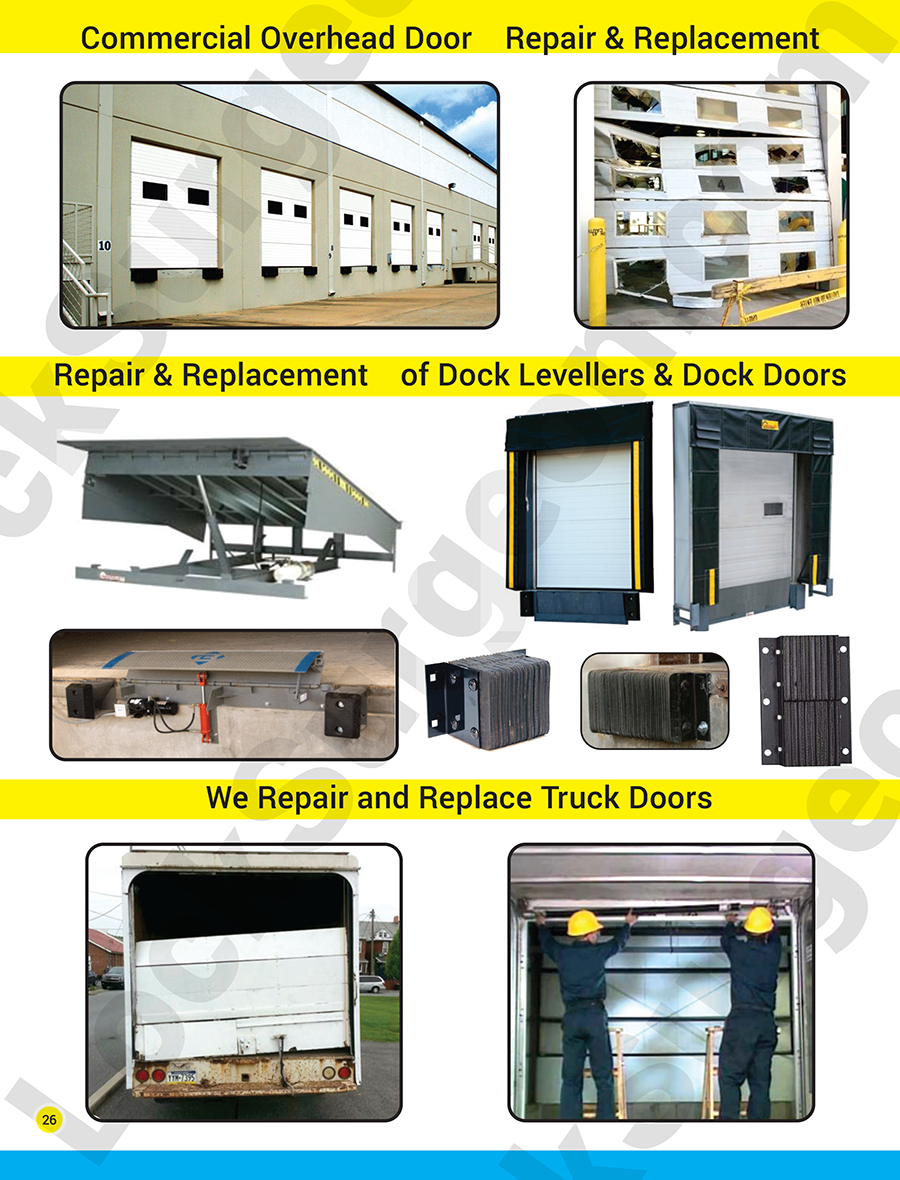 Commercial overhead door repair and replacements dock levellers and doors Truck roll-up doors.