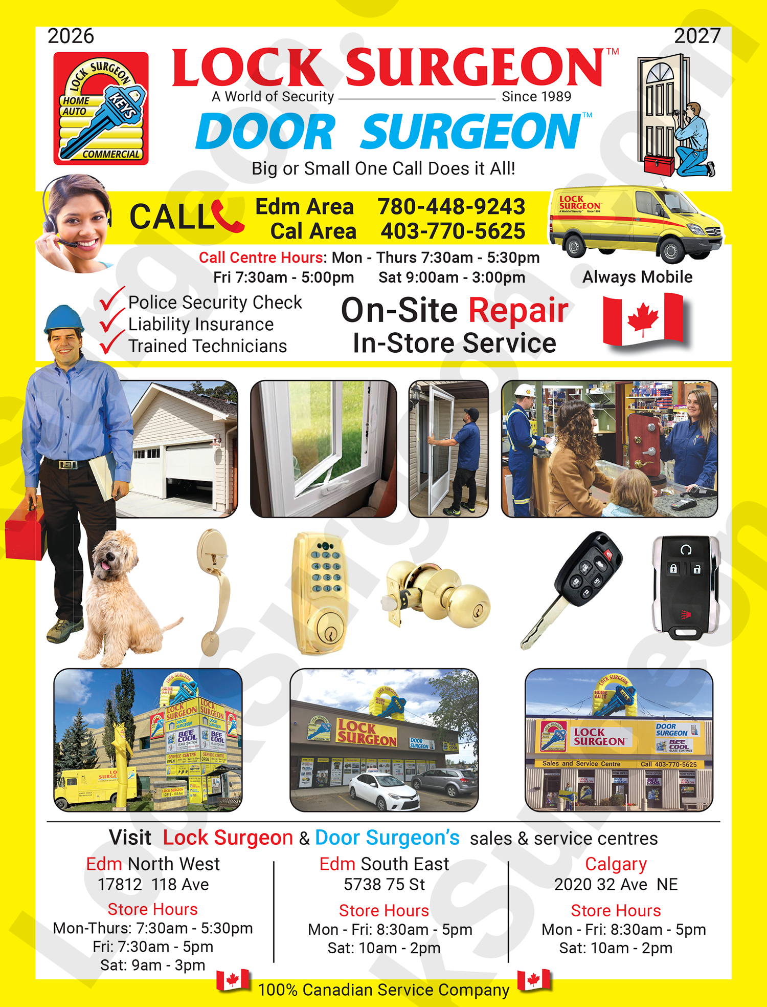 Home & business lock & door repair security hardware always mobile service vans expert installs.