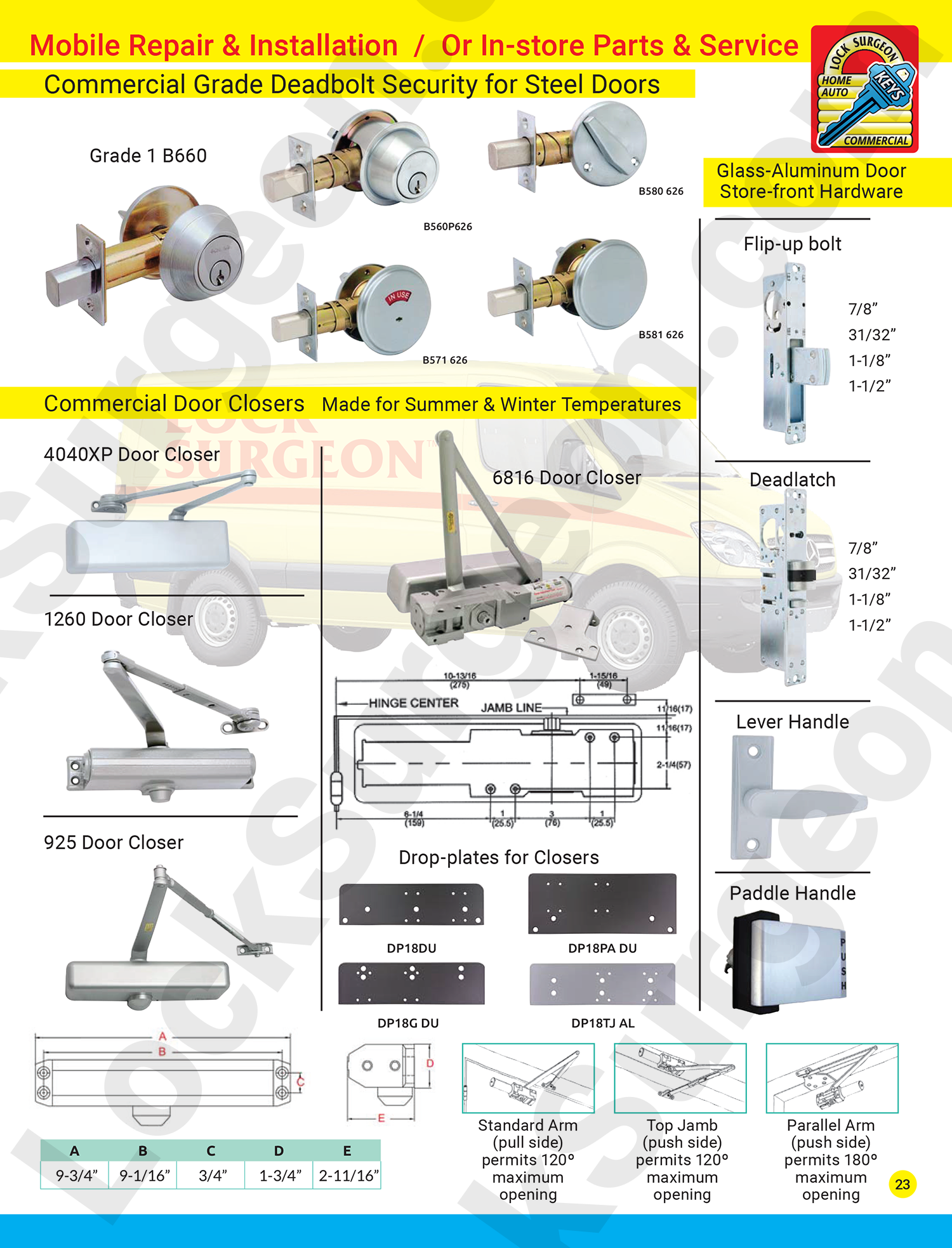 Grade 1 Deadbolt Security For Steel Doors Installed or Repaired.