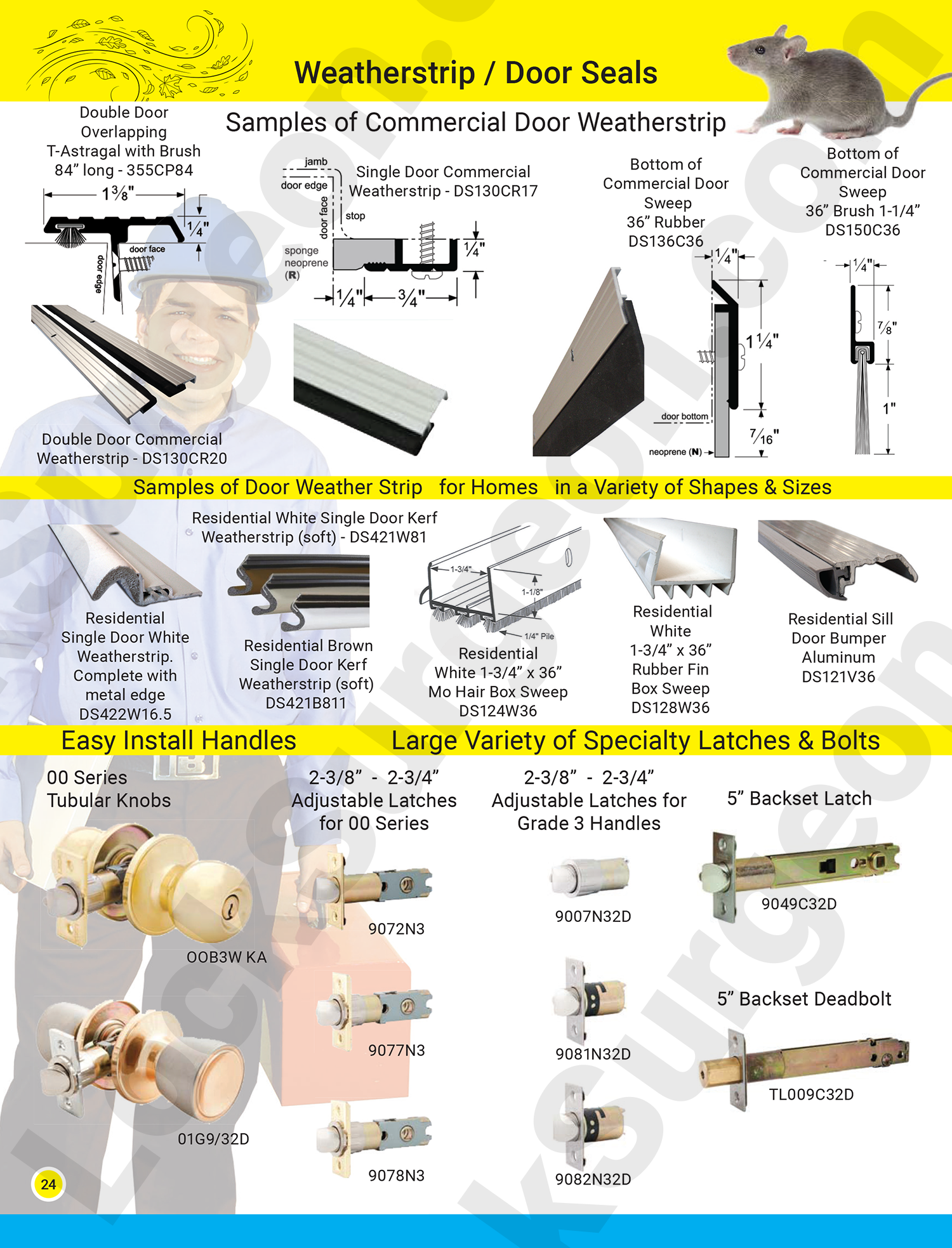 Weatherstrip solutions for commercial steel doors & residential weatherstrip for house doors.