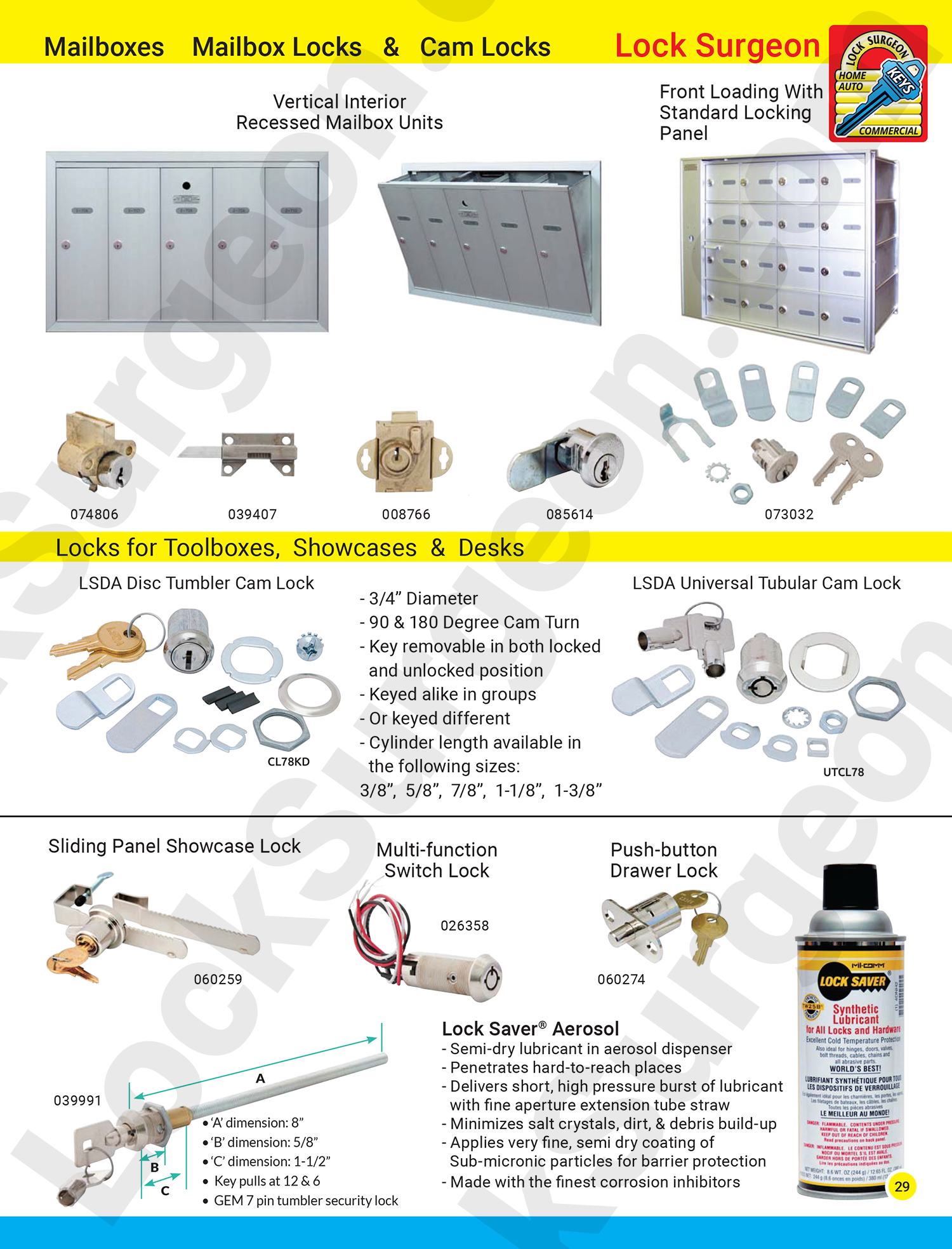 Mailbox units mailbox locks cam locks showcase and drawer locks switch locks.