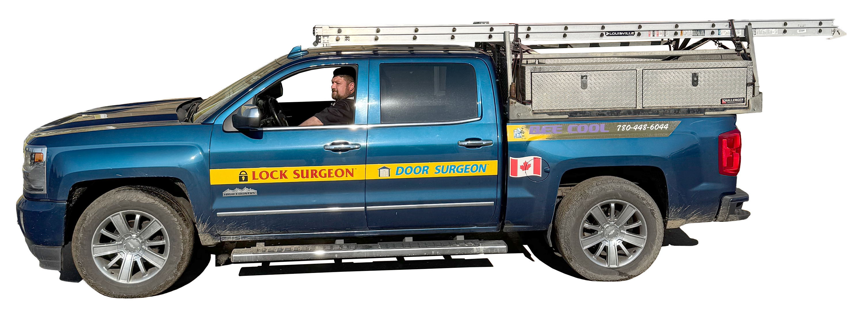 Door Surgeon mobile garage door spring repair & garage door hardware replacement service truck.