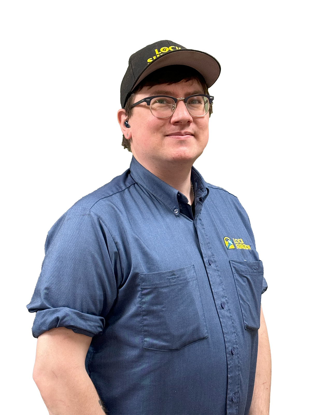 MacKenzie, Journeyman mobile Locksmith commercial & storefront door security and repair serviceman.
