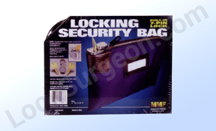 Locking security bag with built in 7-pin lock.