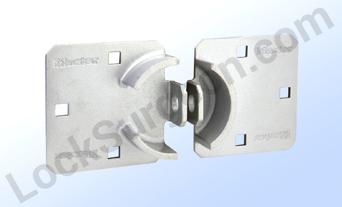 Hidden shackle hasps by Master Lock ideal for vans trucks gates and vending machines.