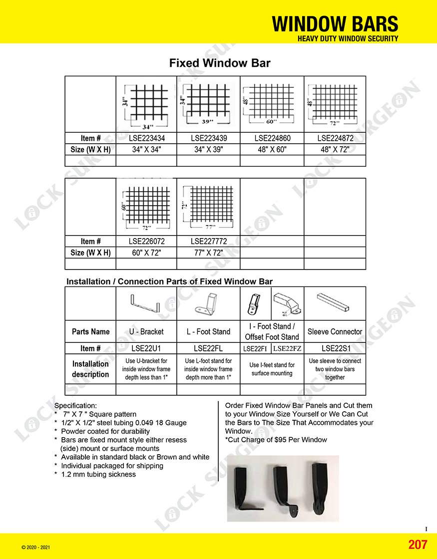 Window Bars, Fixed Window Bars, Door Window Bars and Expandable Gates